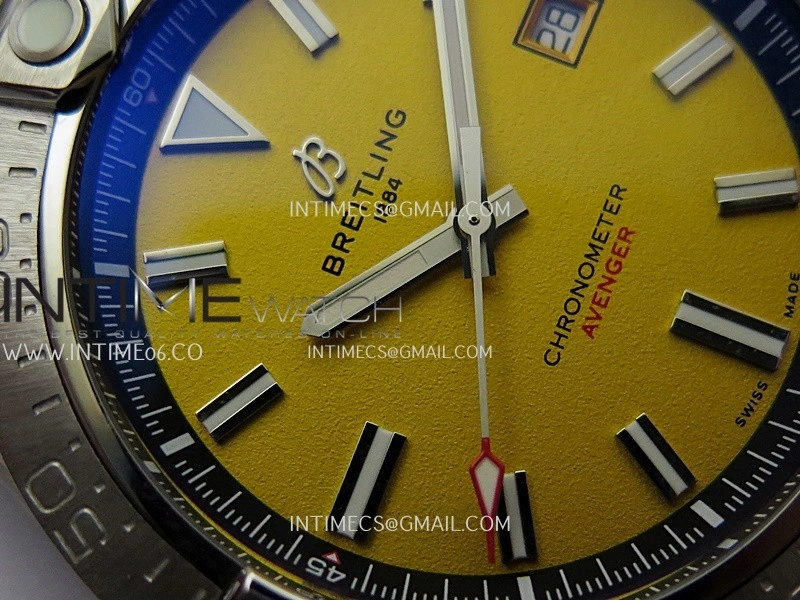 Avenger Chronometer 44mm SS B50 Best Version Yellow Dial On SS Bracelet A2836