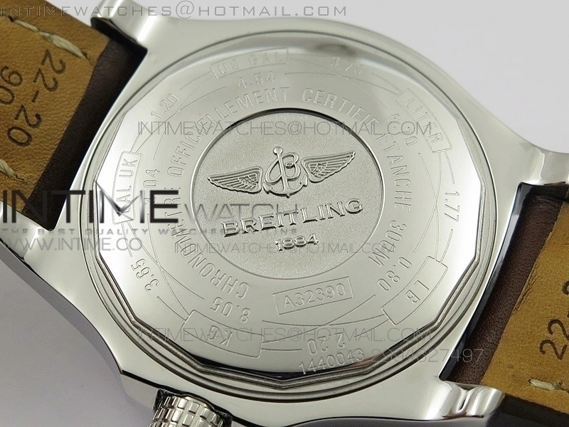 Avenger GMT SS White Stick Marker Dial on Leather strap A2836