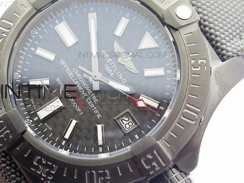 Avenger II Seawolf DLC V2 Best Edition Black CF Dial on Black Strap A2836