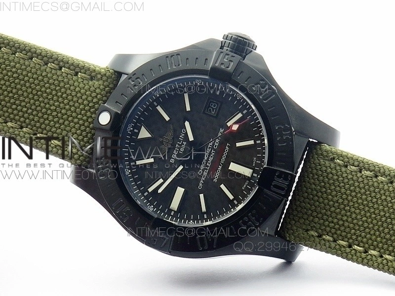 Avenger II Seawolf PVD Black CF Dial on Green Nylon Strap A2836