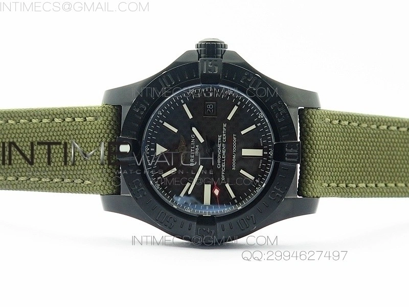 Avenger II Seawolf PVD Black CF Dial on Green Nylon Strap A2836