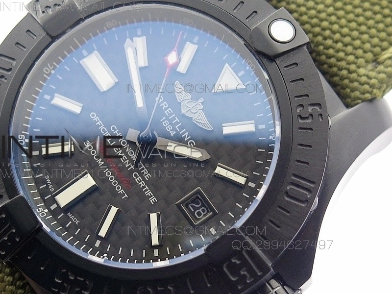 Avenger II Seawolf PVD Black CF Dial on Green Nylon Strap A2836