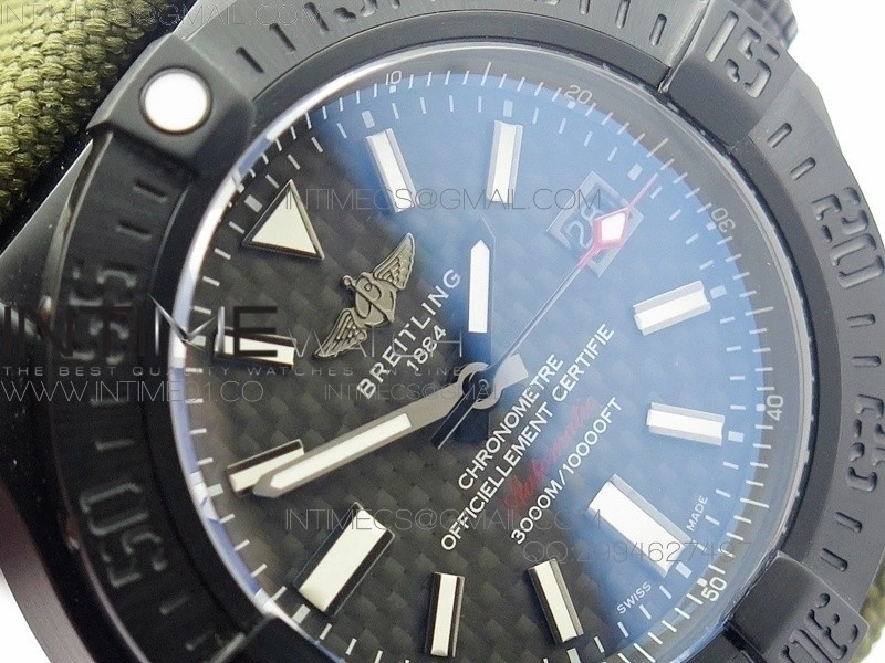 Avenger II Seawolf PVD Black CF Dial on Green Nylon Strap A2836