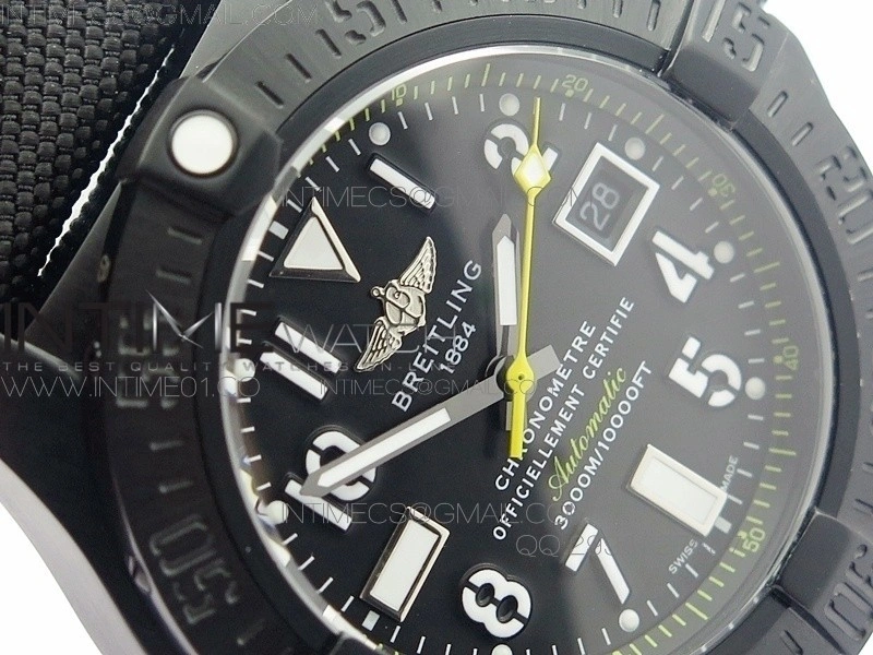 Avenger II Seawolf PVD Black Dial Yellow Markers on Black Nylon Strap A2836