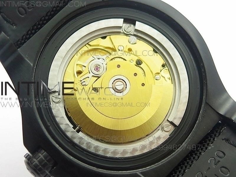 Avenger II Seawolf PVD Black Dial Yellow Markers on Black Nylon Strap A2836