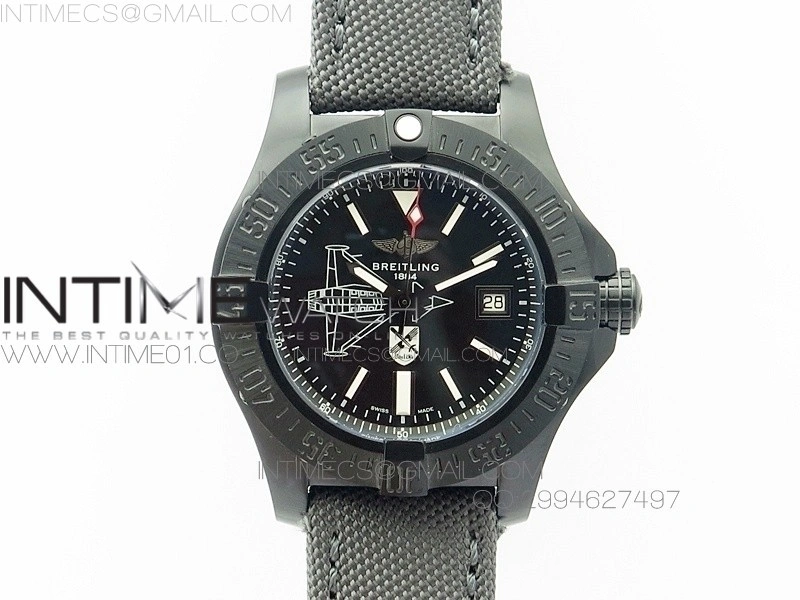 Avenger II Seawolf PVD Black Dial on Gray Nylon Strap A2836