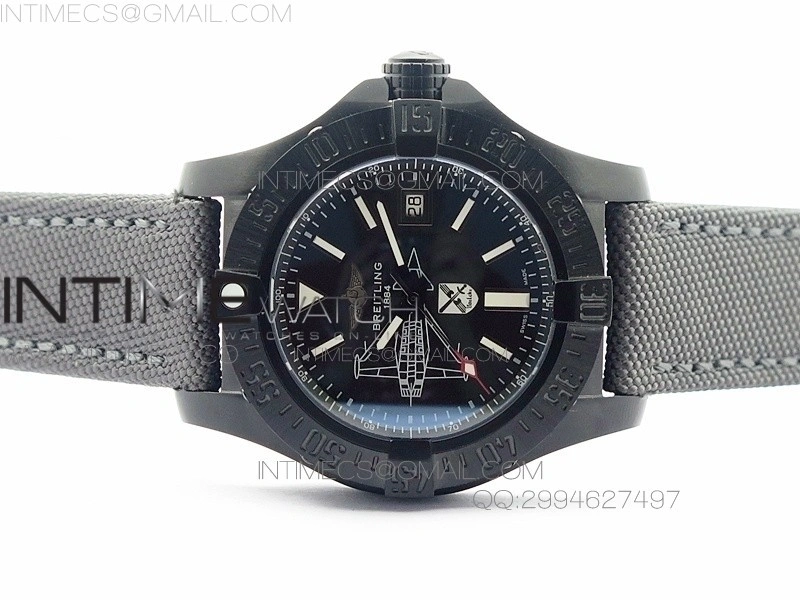 Avenger II Seawolf PVD Black Dial on Gray Nylon Strap A2836