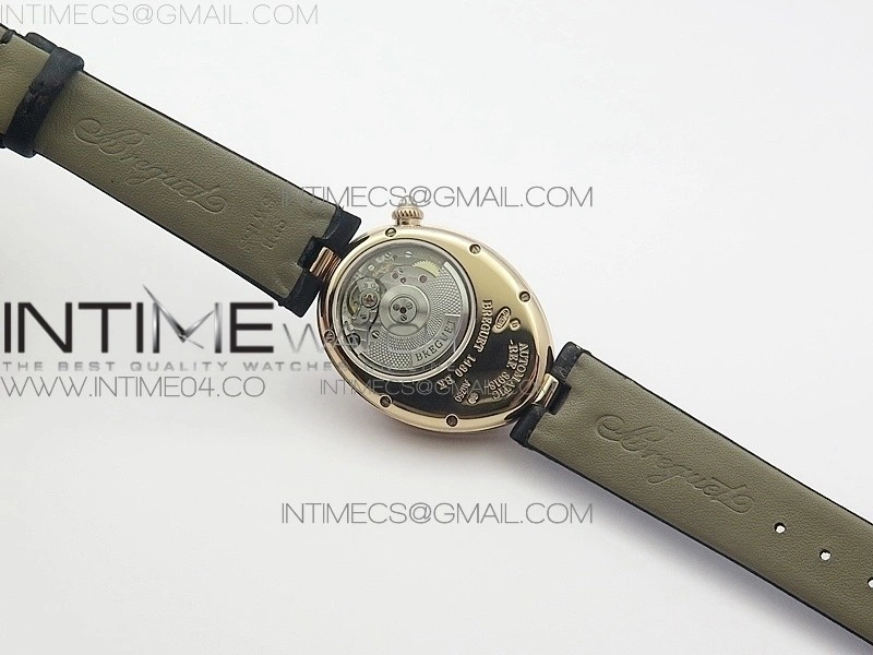 Reine de Naples 8918BB RG ZF 1:1 Best Edition White MOP Dial Diamonds Bezel on Black Fabric Strap A537