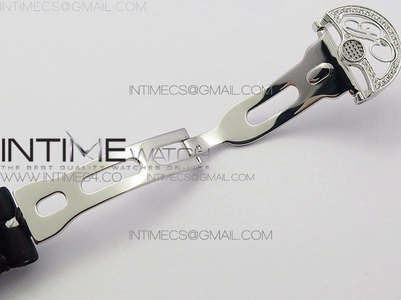 Reine de Naples 8918BB SS ZF 1:1 Best Edition White MOP Dial Diamonds Bezel on Black Fabric Strap A537