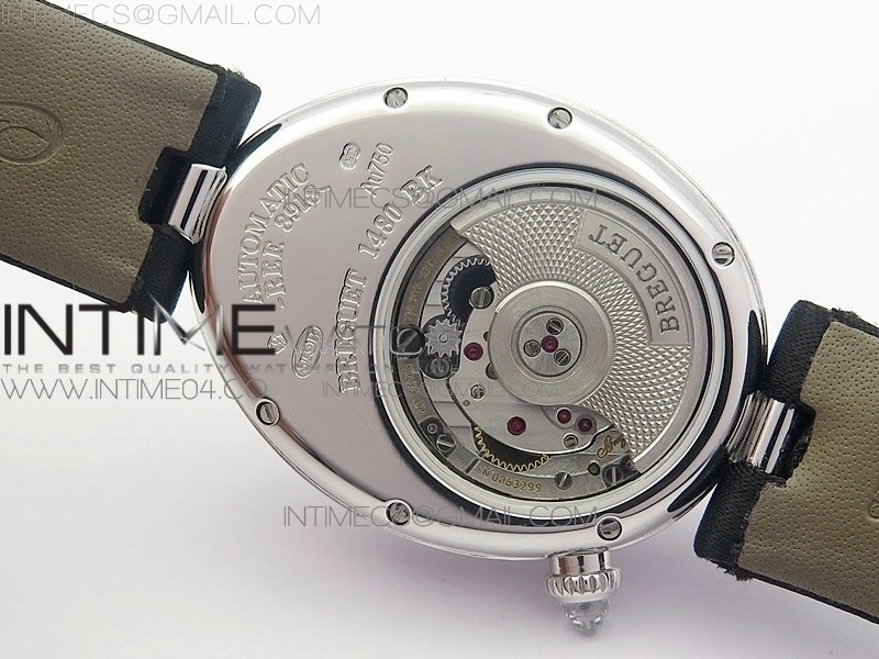 Reine de Naples 8918BB SS ZF 1:1 Best Edition White MOP Dial Diamonds Bezel on Black Fabric Strap A537