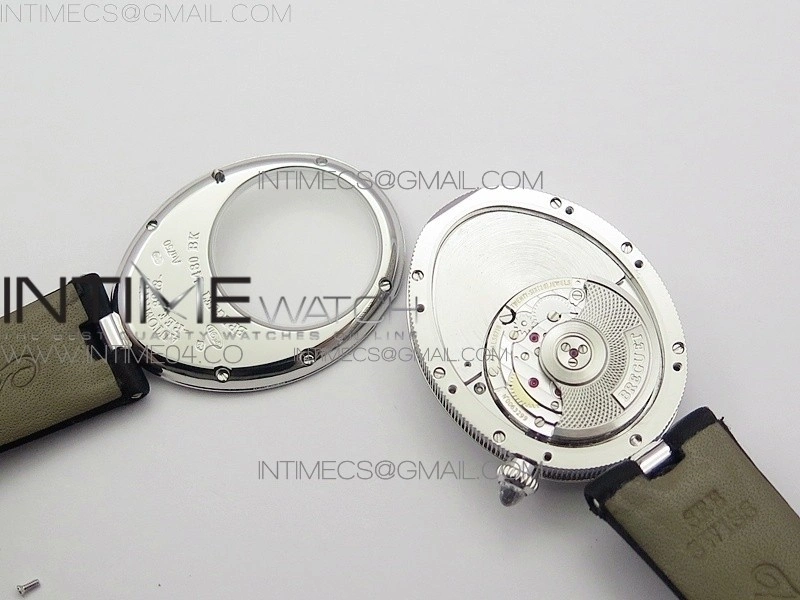 Reine de Naples 8918BB SS ZF 1:1 Best Edition White MOP Dial Diamonds Bezel on Black Fabric Strap A537