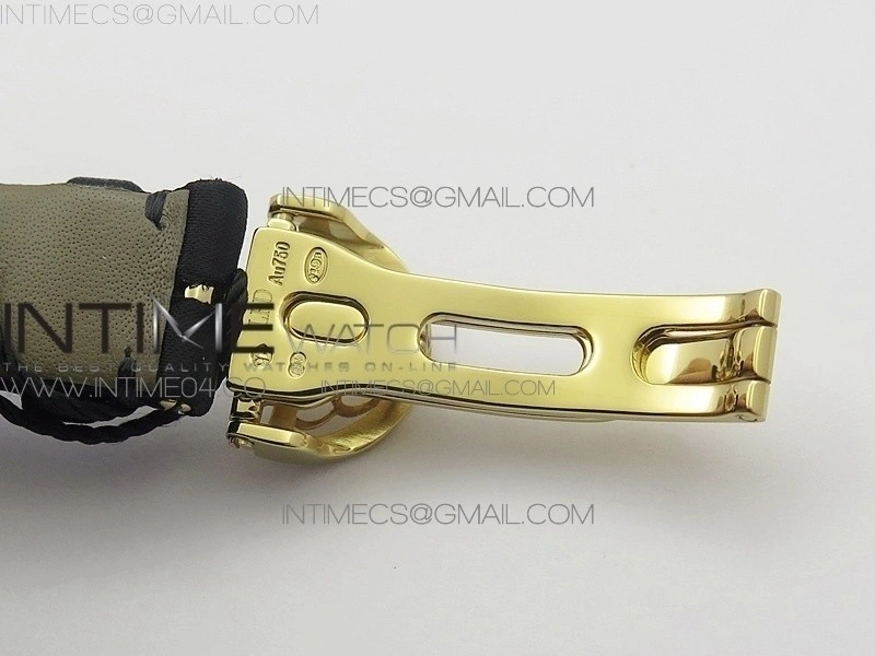 Reine de Naples 8918BB YG ZF 1:1 Best Edition White MOP Dial Diamonds Bezel on Black Fabric Strap A537