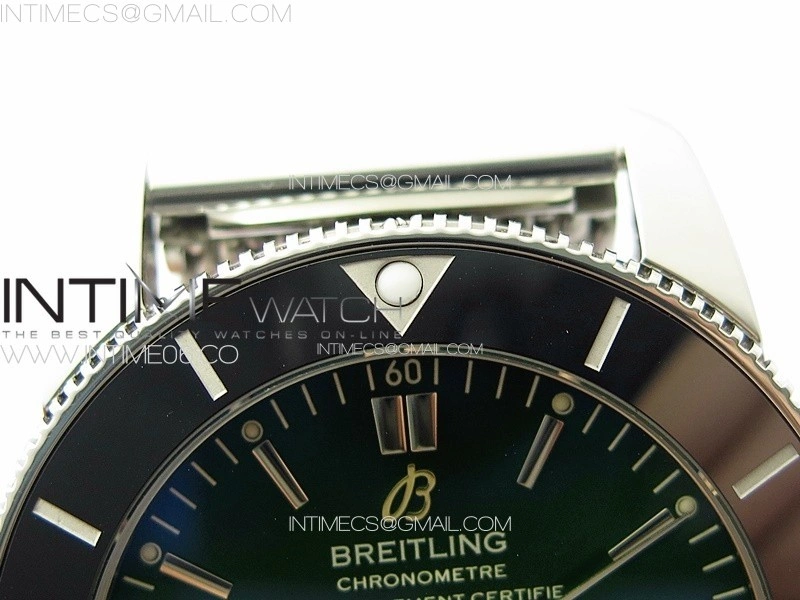 SuperOcean 42mm AB2010 SS B50 1:1 Best Edition Green Dial Black Ceramic Bezel on SS Bracelet A2824