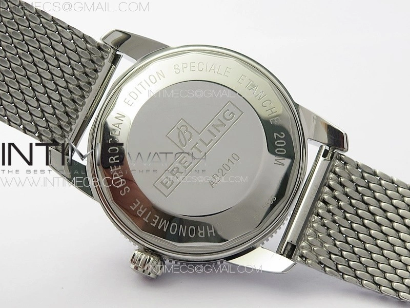 SuperOcean 42mm AB2010 SS B50 1:1 Best Edition Green Dial Black Ceramic Bezel on SS Bracelet A2824