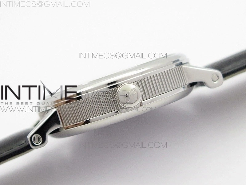 BG 9087BB Moonphase SS 1:1 Best Edition White Dial on Black Leather Strap Cal.770