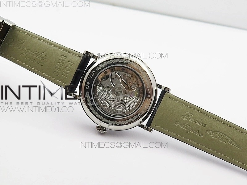 BG 9087BB Moonphase SS 1:1 Best Edition White Dial on Black Leather Strap Cal.770