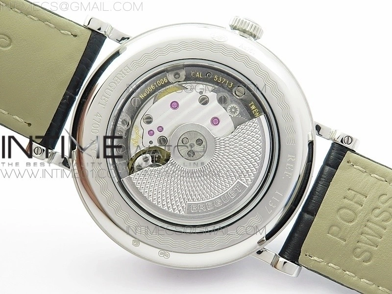 BG 9087BB Moonphase SS 1:1 Best Edition White Dial on Black Leather Strap Cal.770