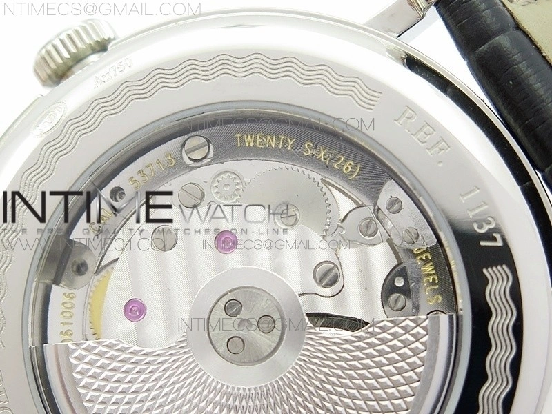 BG 9087BB Moonphase SS 1:1 Best Edition White Dial on Black Leather Strap Cal.770