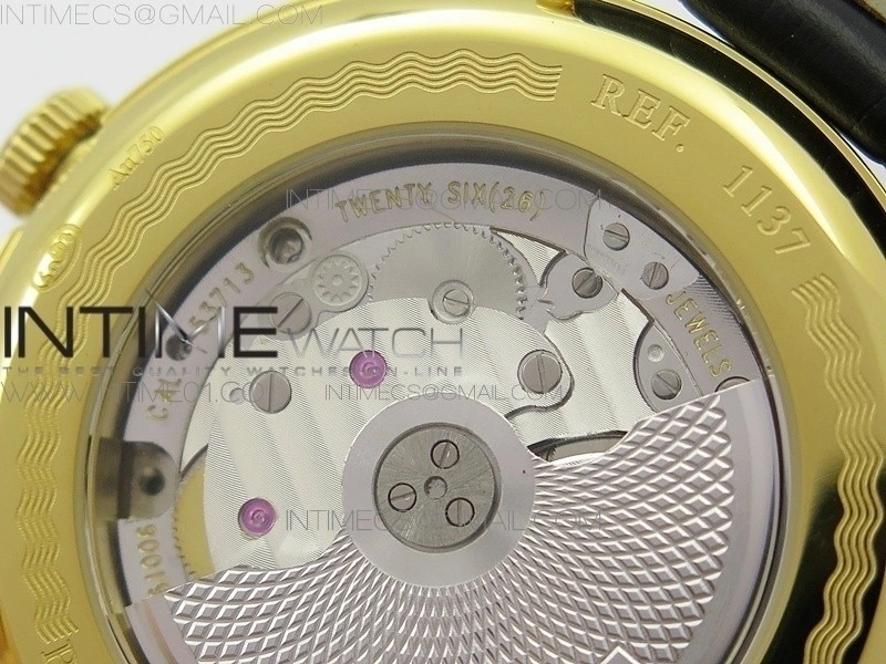 BG 9087BB Moonphase YG 1:1 Best Edition White Dial on Black Leather Strap Cal.770