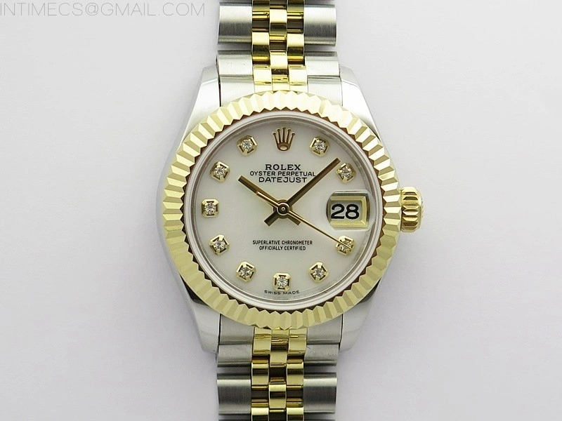 Datejust 28mm 279173 SS YG BP Best Edition White MOP Crystals Markers Dial on SS YG Jubilee Bracelet ETA2671