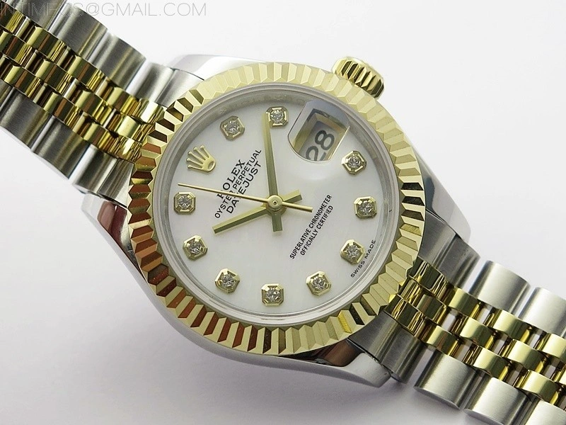 Datejust 28mm 279173 SS YG BP Best Edition White MOP Crystals Markers Dial on SS YG Jubilee Bracelet ETA2671