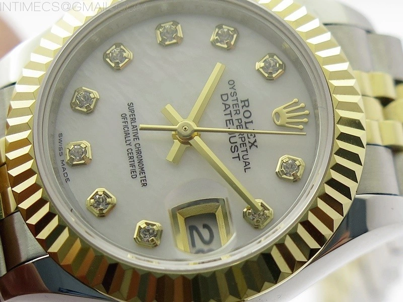 Datejust 28mm 279173 SS YG BP Best Edition White MOP Crystals Markers Dial on SS YG Jubilee Bracelet ETA2671