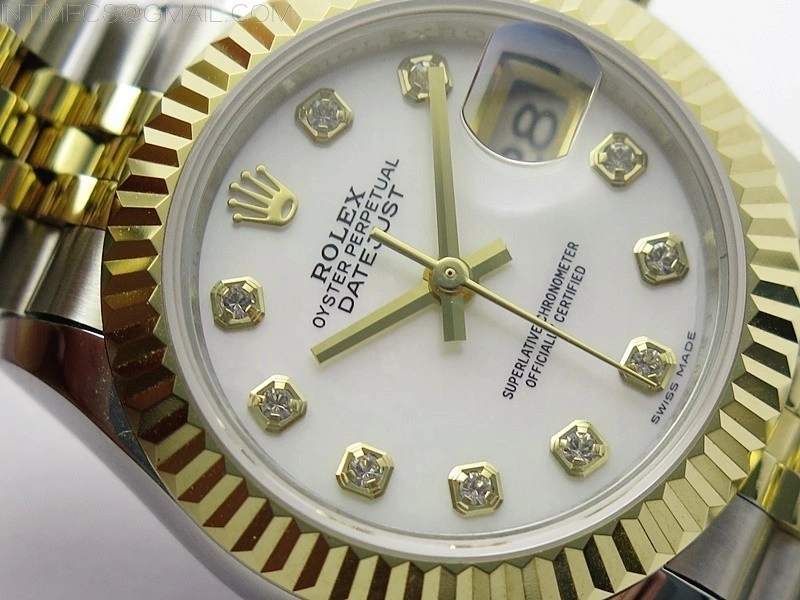 Datejust 28mm 279173 SS YG BP Best Edition White MOP Crystals Markers Dial on SS YG Jubilee Bracelet ETA2671