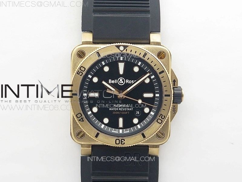 BR 03-92 Diver Bronzo B12 1:1 Best Edition Black Dial on Rubber Strap MIYOTA 9015