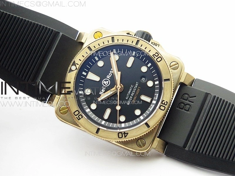 BR 03-92 Diver Bronzo B12 1:1 Best Edition Black Dial on Rubber Strap MIYOTA 9015