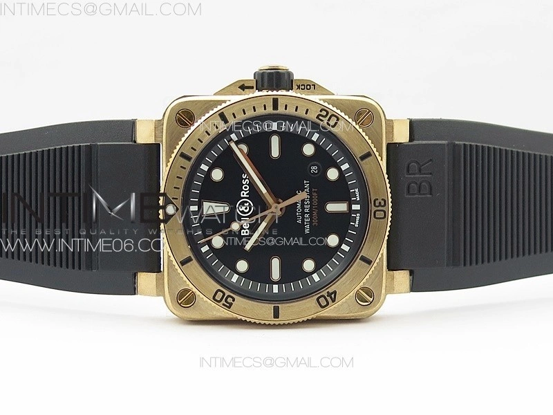 BR 03-92 Diver Bronzo B12 1:1 Best Edition Black Dial on Rubber Strap MIYOTA 9015