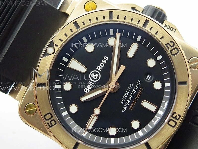 BR 03-92 Diver Bronzo B12 1:1 Best Edition Black Dial on Rubber Strap MIYOTA 9015
