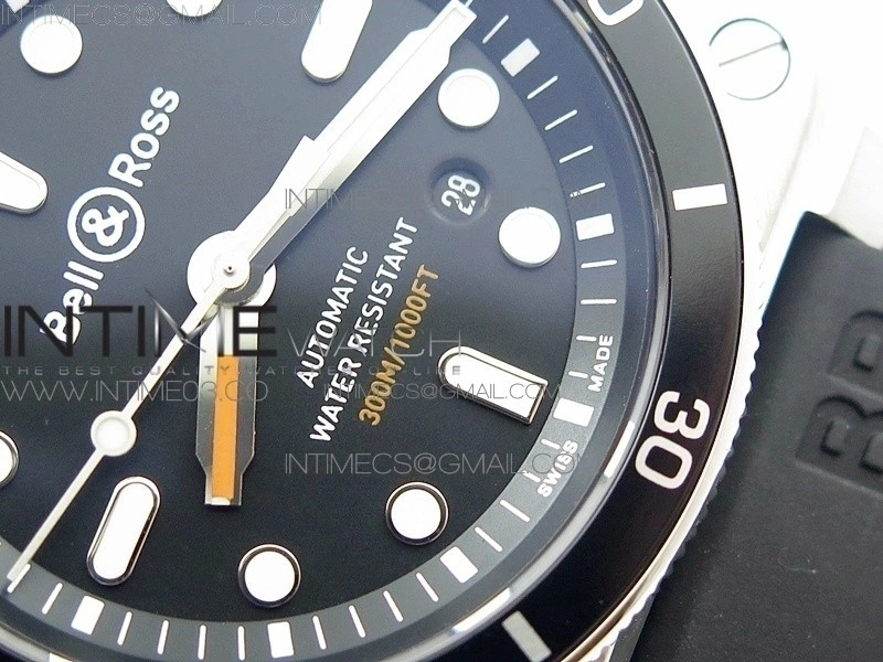 BR 03-92 Diver SS Black Dial on Rubber Strap MIYOTA 9015