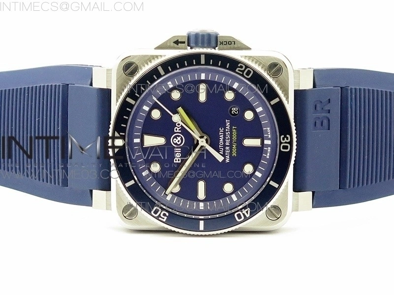 BR 03-92 Diver SS OXF 1:1 Best Edition Blue Dial on Rubber Strap MIYOTA 9015