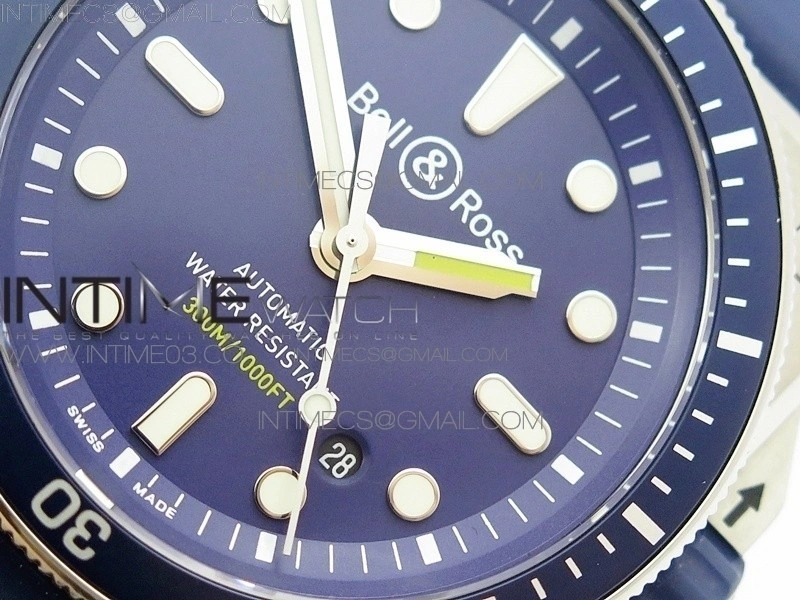BR 03-92 Diver SS OXF 1:1 Best Edition Blue Dial on Rubber Strap MIYOTA 9015