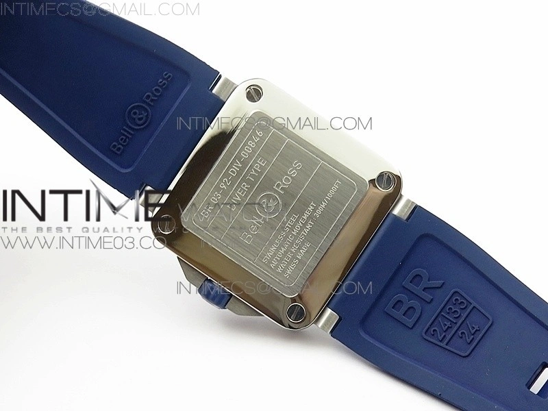 BR 03-92 Diver SS OXF 1:1 Best Edition Blue Dial on Rubber Strap MIYOTA 9015