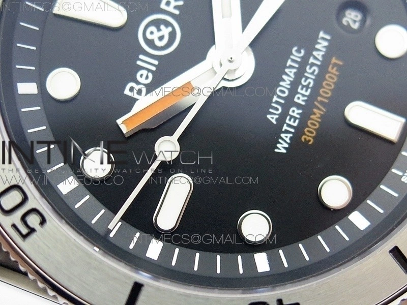 BR 03-92 Diver SS SS Bezel Black Dial on Rubber Strap MIYOTA 9015