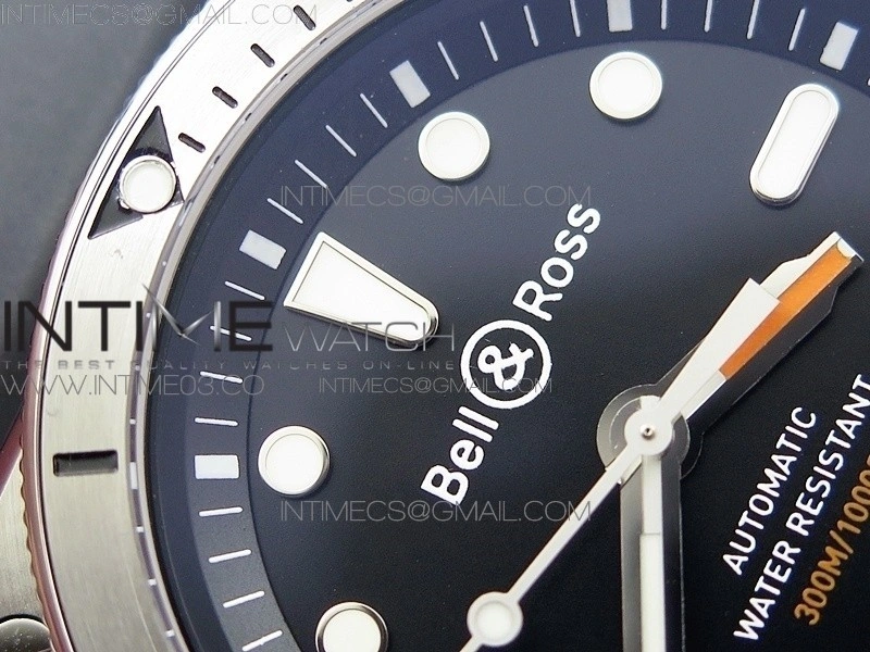 BR 03-92 Diver SS SS Bezel Black Dial on Rubber Strap MIYOTA 9015