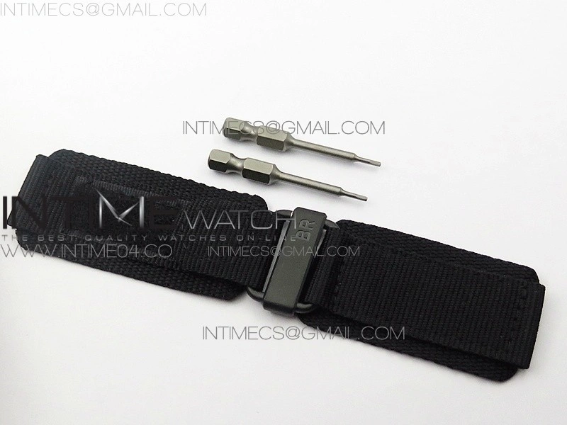 BR 03-94 Chrono PVD Black Dial Yellow Markers on Brown Leather Strap A7750