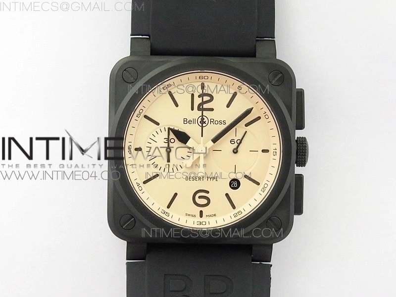 BR 03-94 Chrono PVD Brown Dial Black Markers on Black Rubber Strap A7750