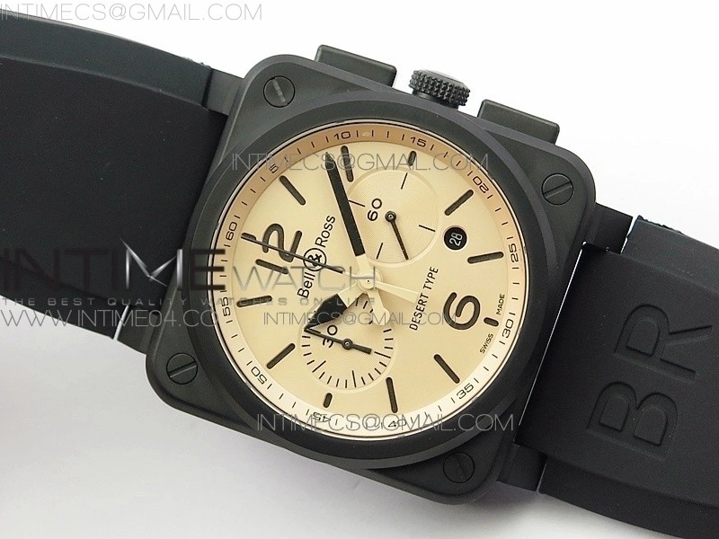 BR 03-94 Chrono PVD Brown Dial Black Markers on Black Rubber Strap A7750