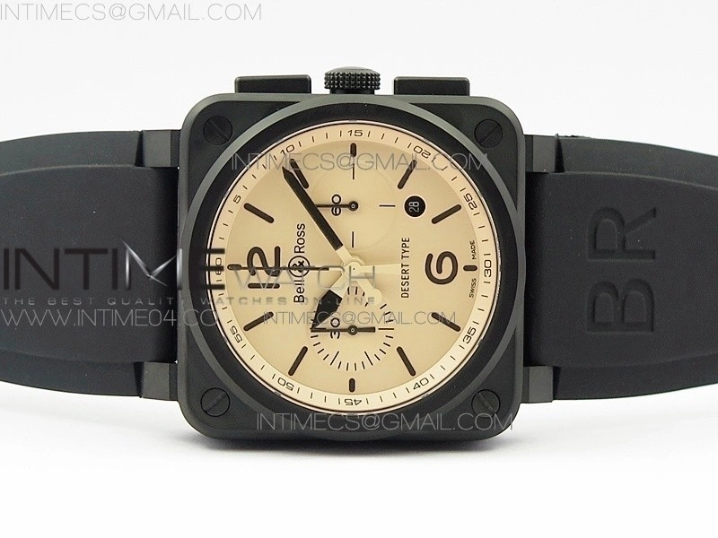 BR 03-94 Chrono PVD Brown Dial Black Markers on Black Rubber Strap A7750