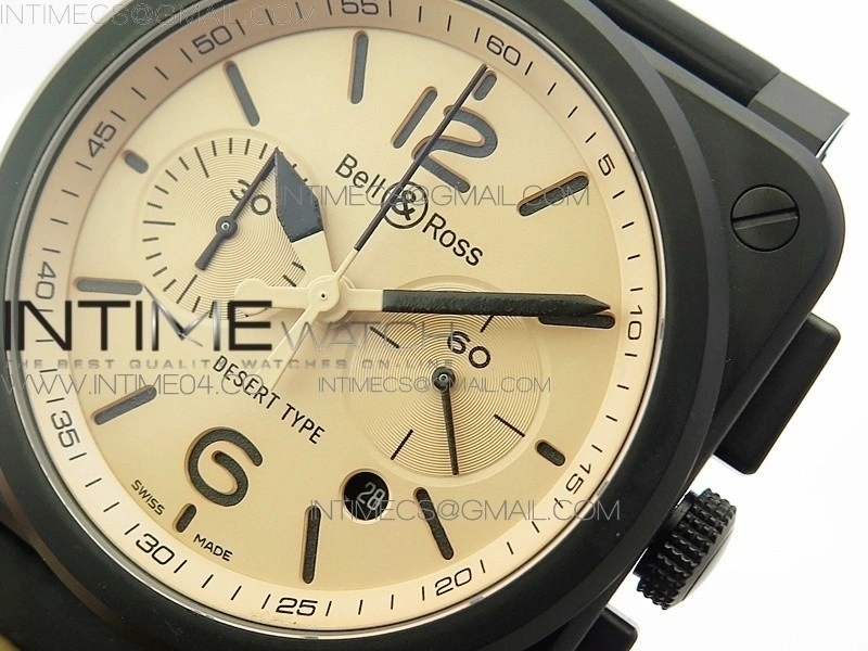 BR 03-94 Chrono PVD Brown Dial Black Markers on Black Rubber Strap A7750