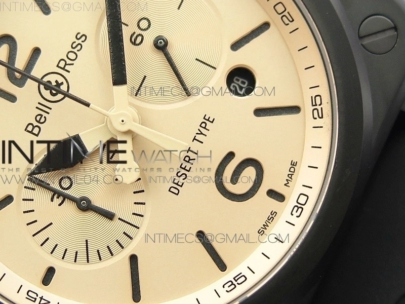 BR 03-94 Chrono PVD Brown Dial Black Markers on Black Rubber Strap A7750