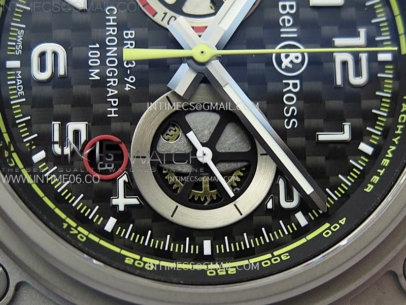 BR 03-94 Chrono Ti B12 Carbon Dial on Black Rubber Strap A7750