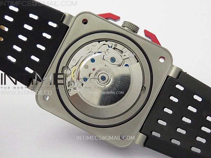 BR 03-94 Chrono Ti B12 Carbon Dial on Black Rubber Strap A7750