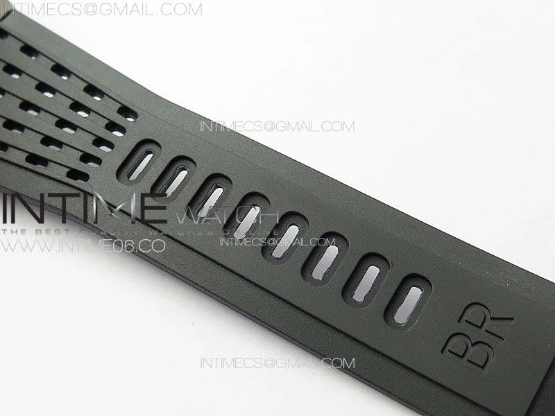BR 03-94 Chrono Yellow Inner SS B50 Black Dial on Black Rubber Strap A7750