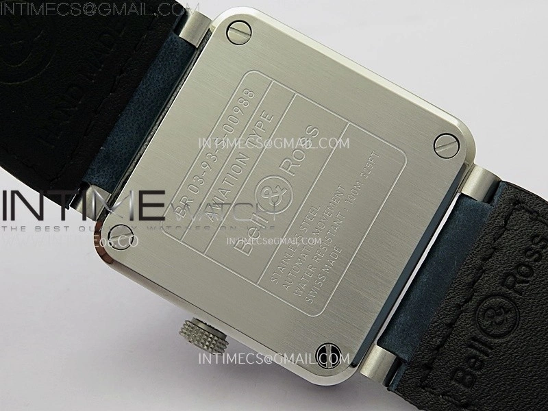 BR03-93 GMT SS B12 Best Edition Blue Dial 42mm On Blue Leather Strap A2836
