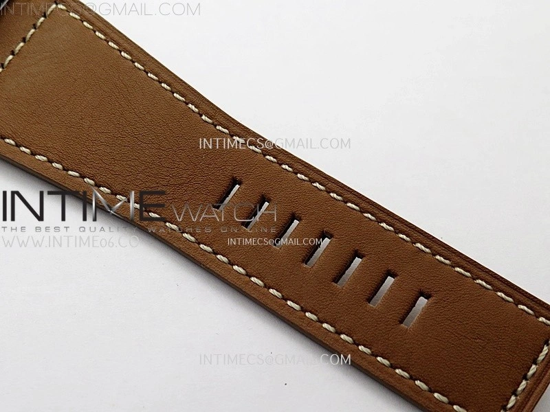 BR03-93 GMT SS B12 Best Edition White Dial 42mm On Brown Leather Strap A2836