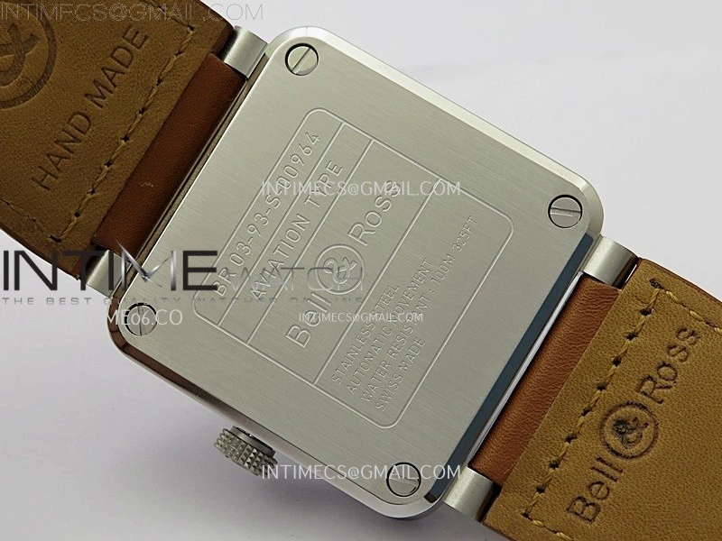 BR03-93 GMT SS B12 Best Edition White Dial 42mm On Brown Leather Strap A2836