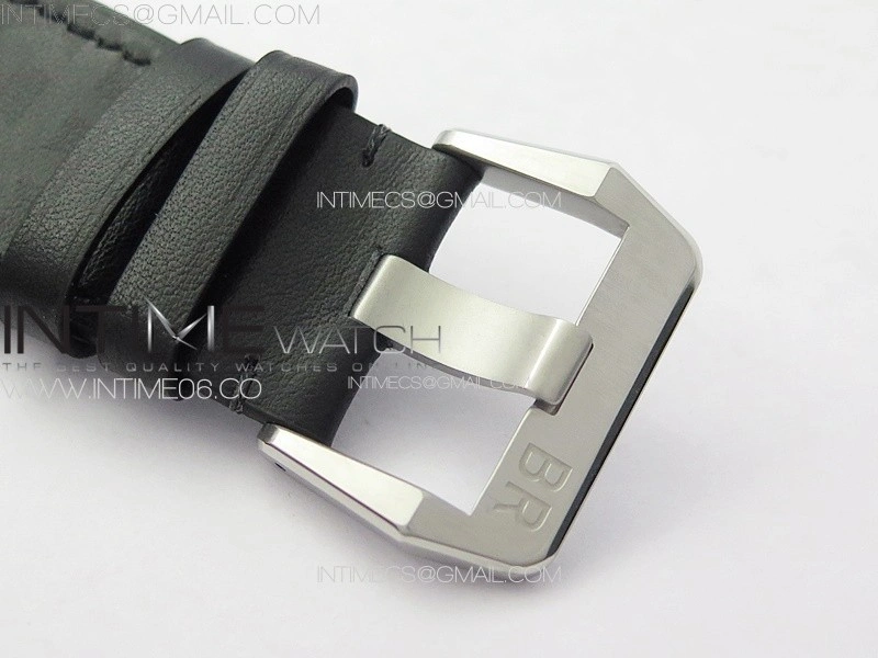 BR03-93 GMT SS B12 Black Dial on Black Leather Strap A2836 V2